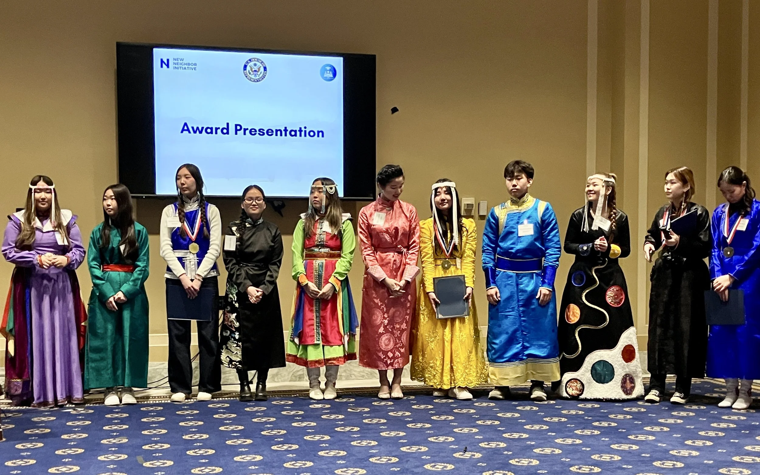 An award presentation recognized teen leaders in the Mongolian community. Photo by Molly McCluskey for Diplomatica Global Media.