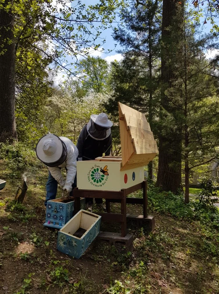 Colonel Mojca Pešec and her husband built a hive from local scraps in keeping with the Slovenian beekeeping tradition. Photo courtesy of Colonel Mojca Pešec.