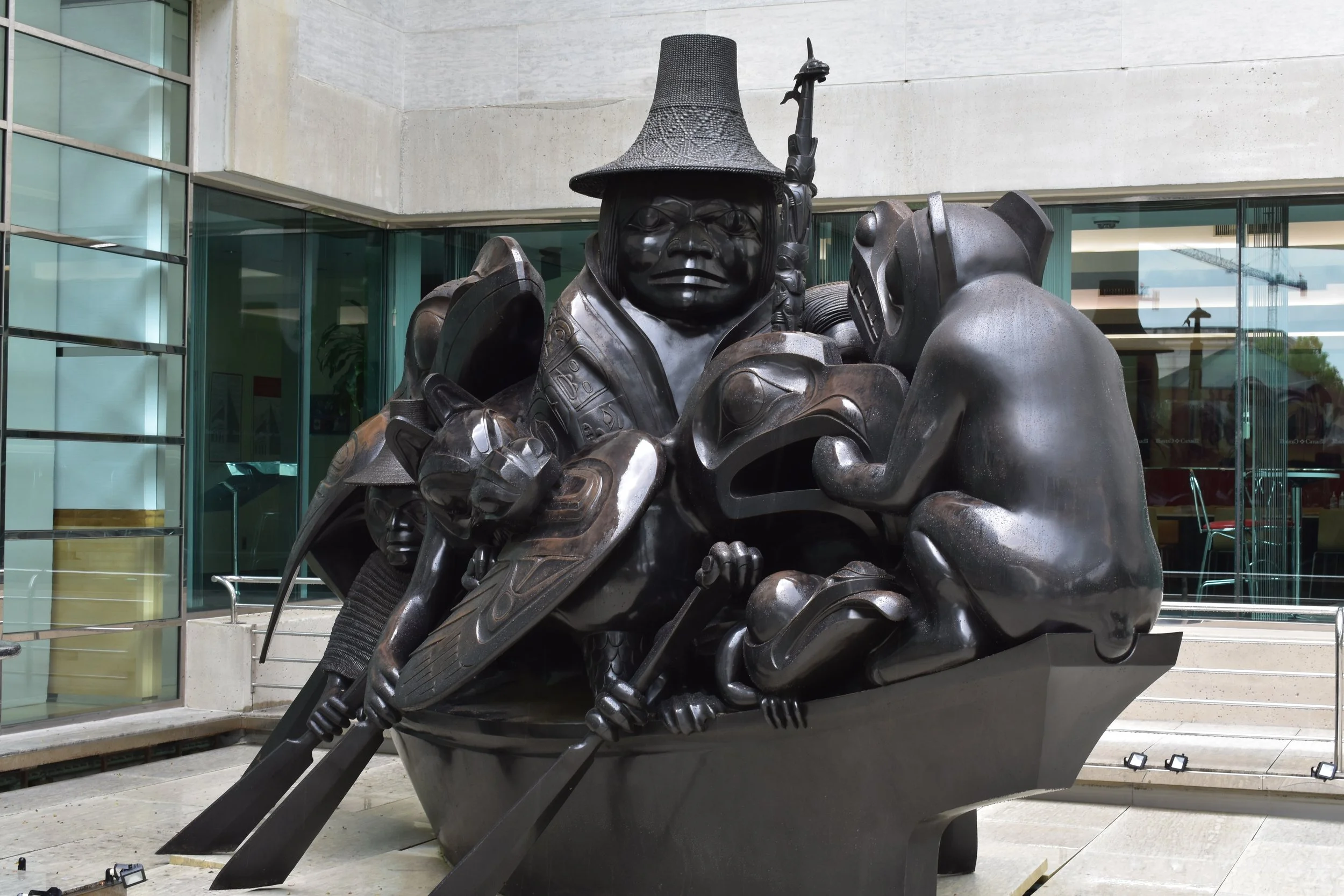 Haida artist Bill Reid's bronze-cast sculpture features thirteen mythological figures. Photo by Molly McCluskey.