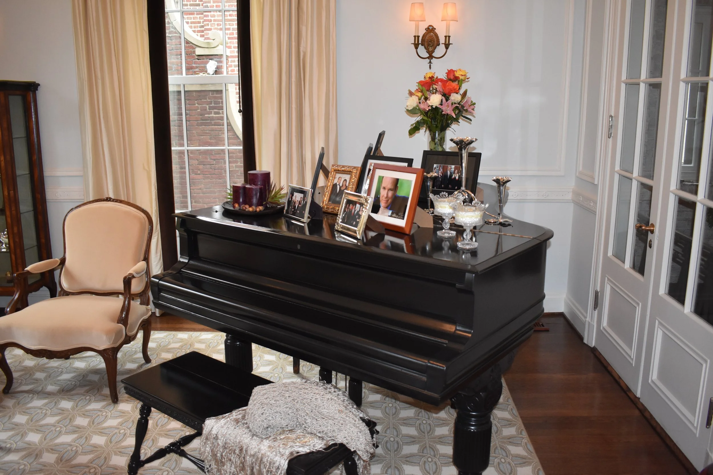 The piano in the sitting room of the Monegasque Ambassador's residence. Photo by Molly McCluskey.