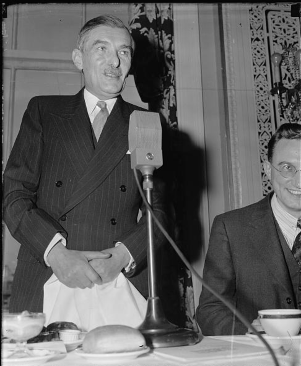 Ambassador Vladimir Hurban speaking to the National Press Club in March 1939, after refusing to surrender his legation. Photo courtesy of the Library of Congress.