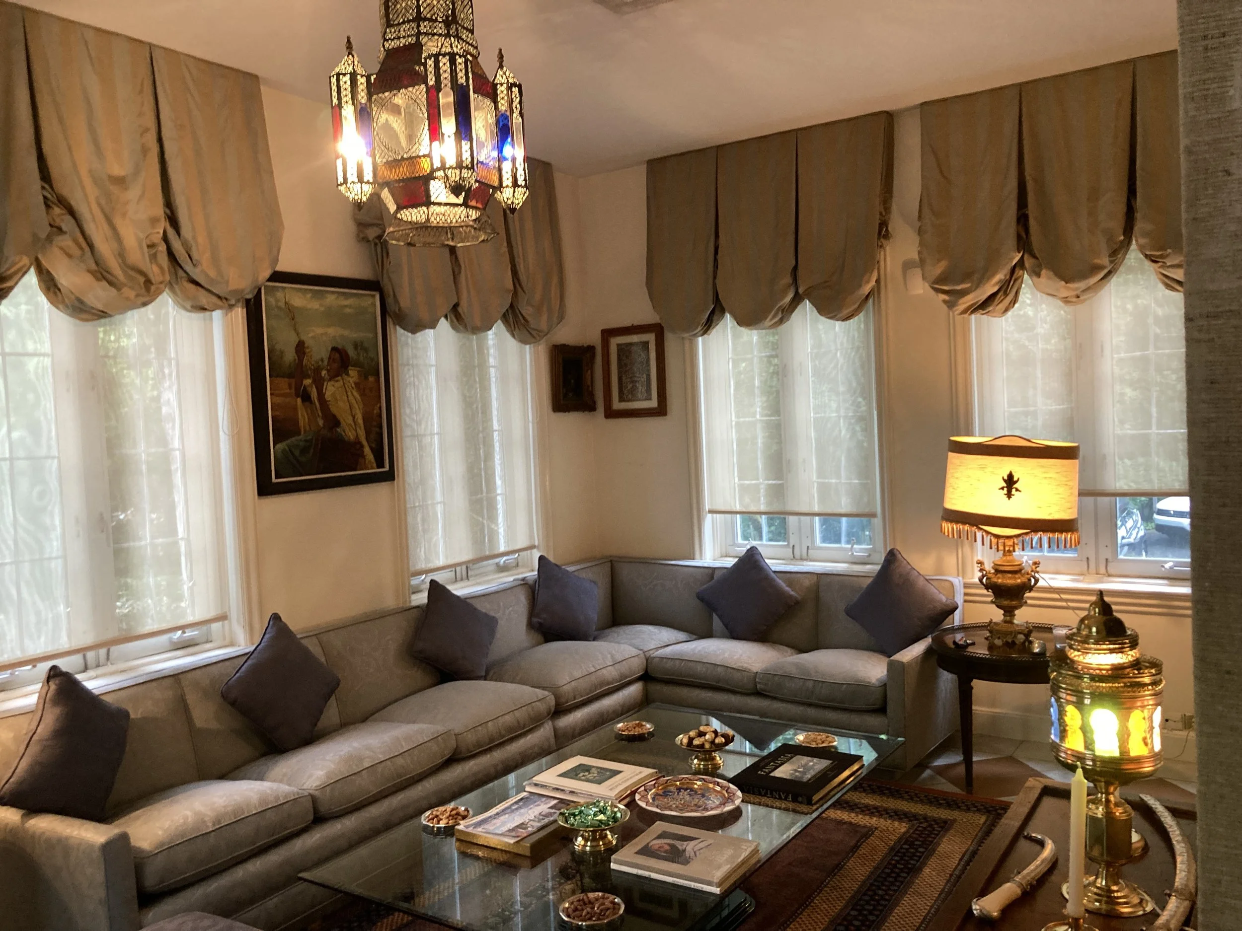 The ambassador's favorite room in the house is an intimate reading room on the first floor overlooking the garden. Photo by Molly McCluskey.