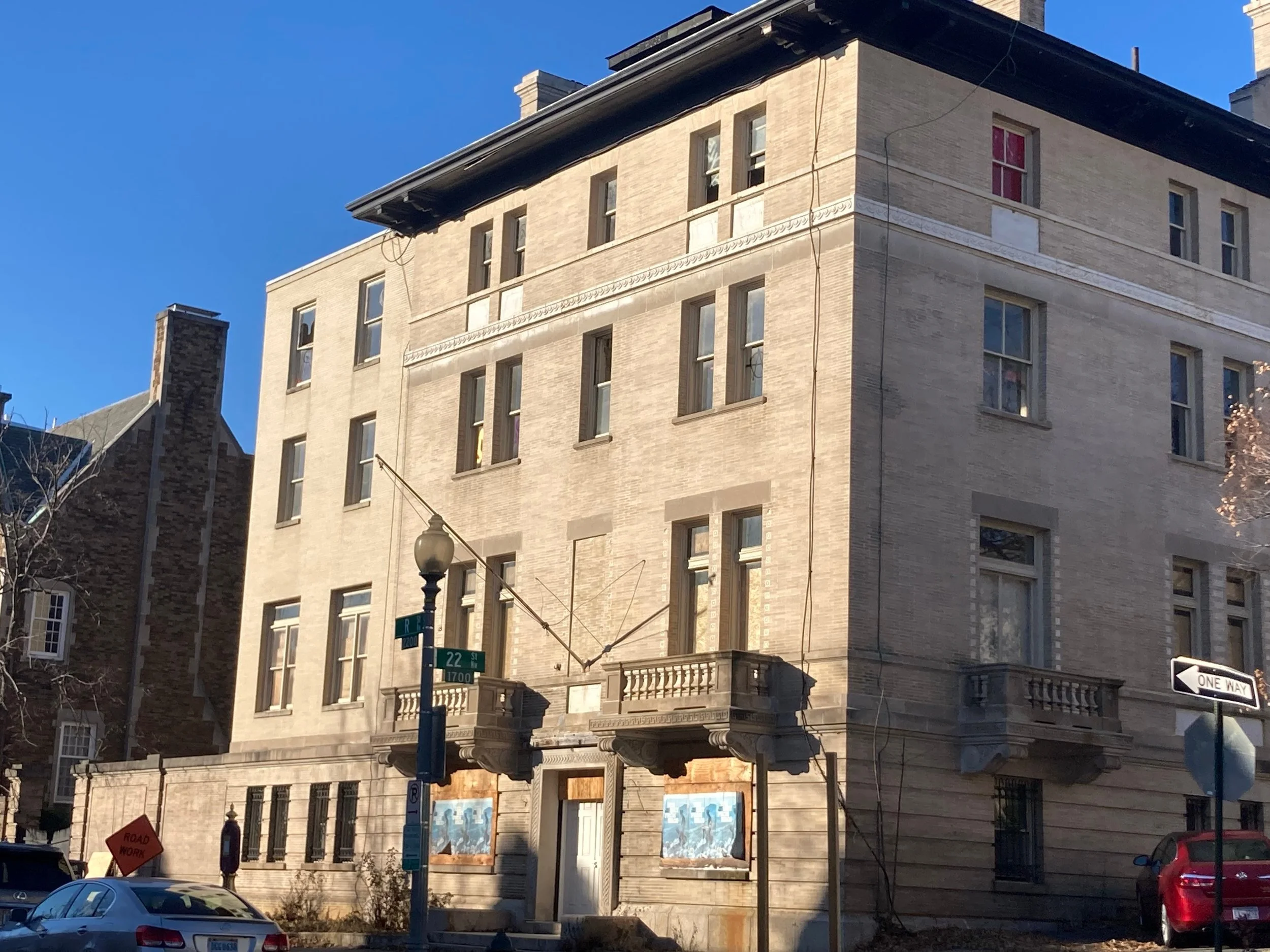 Recent photo of 2201 R Street NW, currently up for sale. Photo by Diplomatica Global Media.