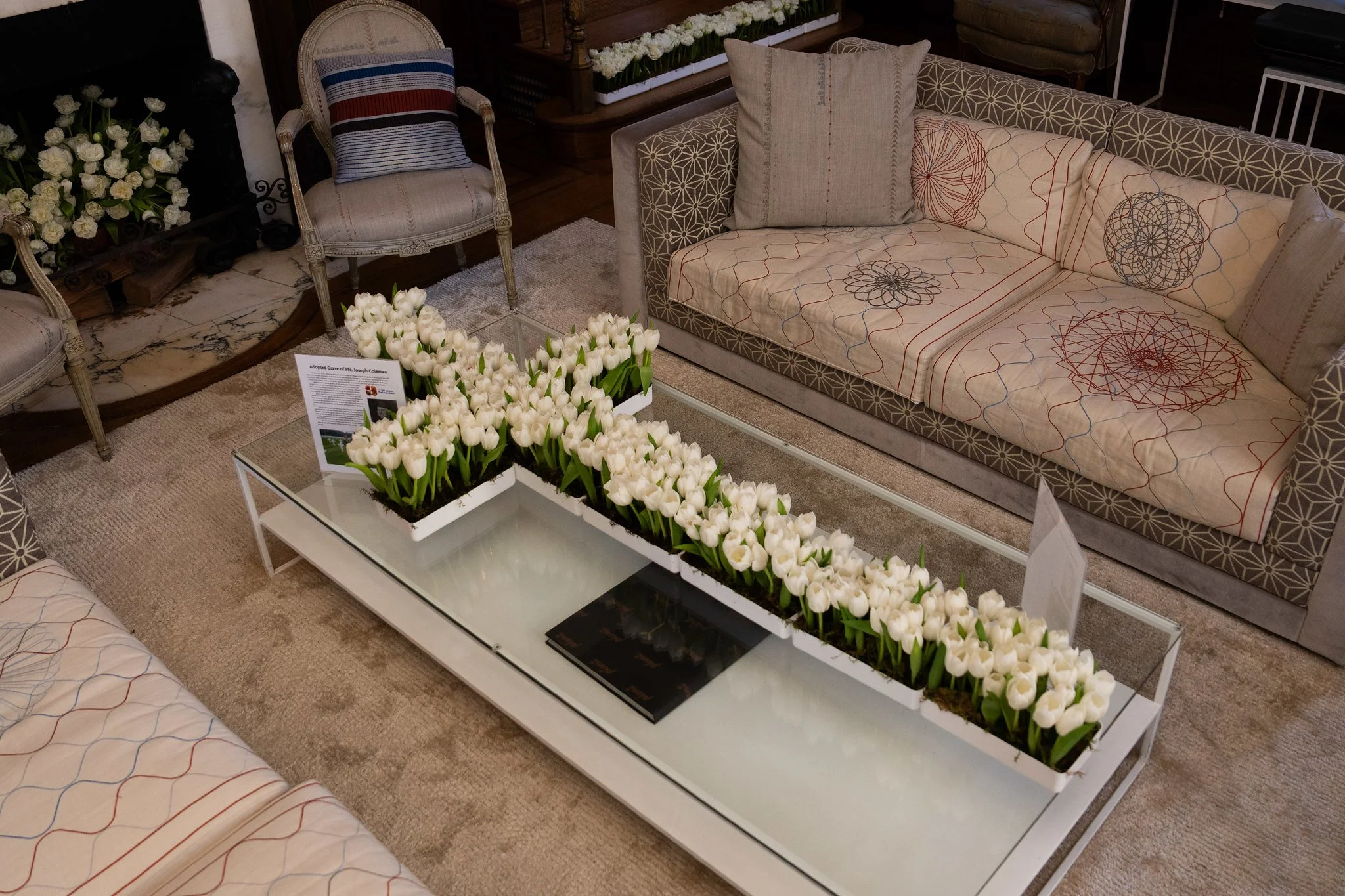 White tulips commemorate the American military cemetery in the Netherlands. Photo courtesy of the embassy.
